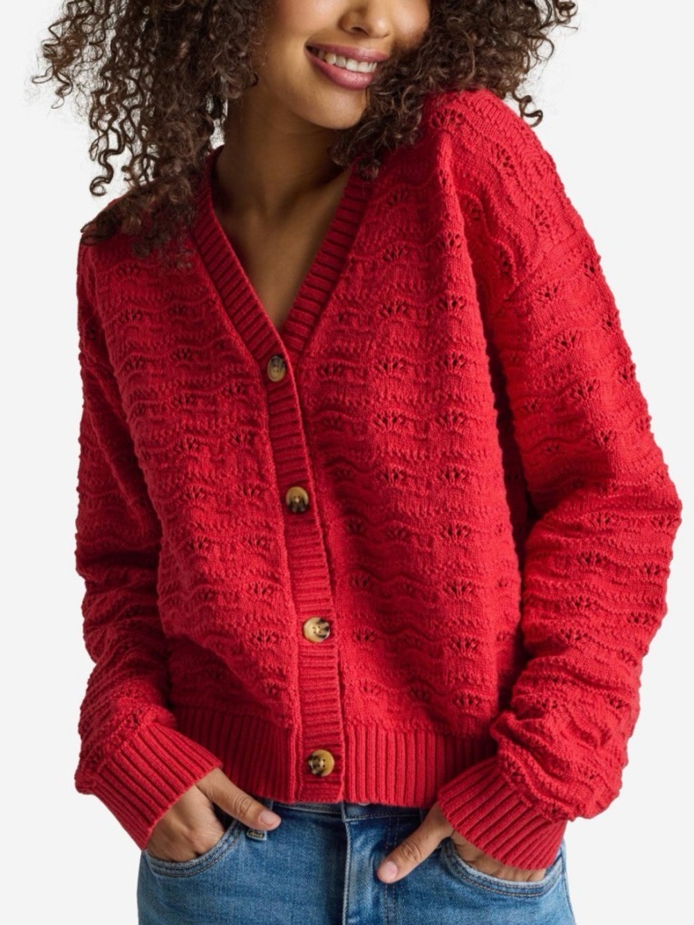 Red Knit Boutique Cardigan